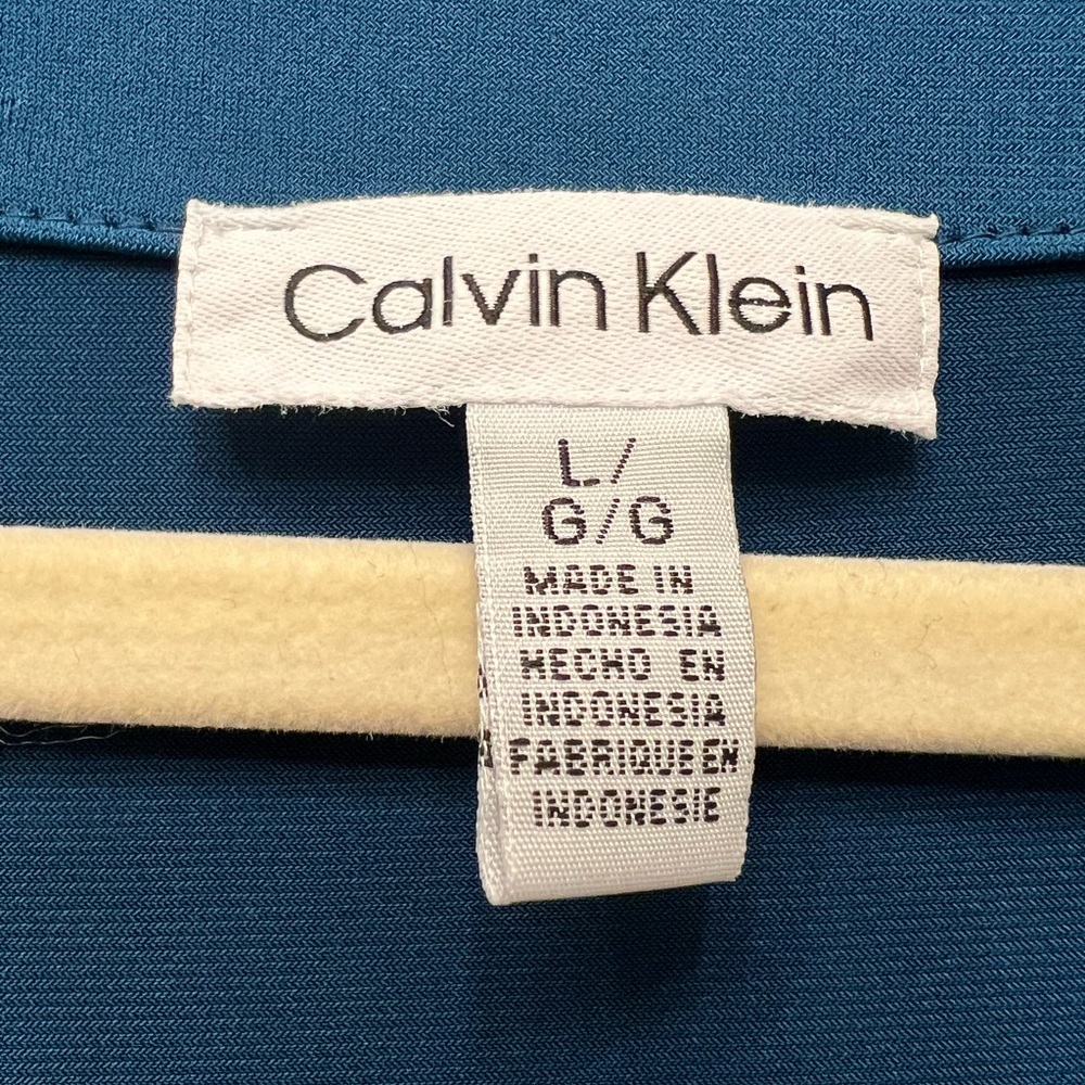 Calvin Klein Relaxed Teal long sheer sleeve blouse - Picture 2 of 8